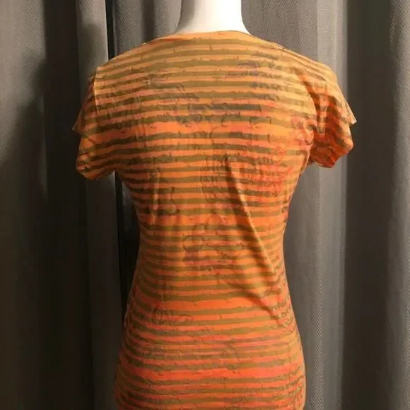 ⭐️3 for $10⭐️ The North Face Orange Floral Striped Tee - Picture 5 of 8